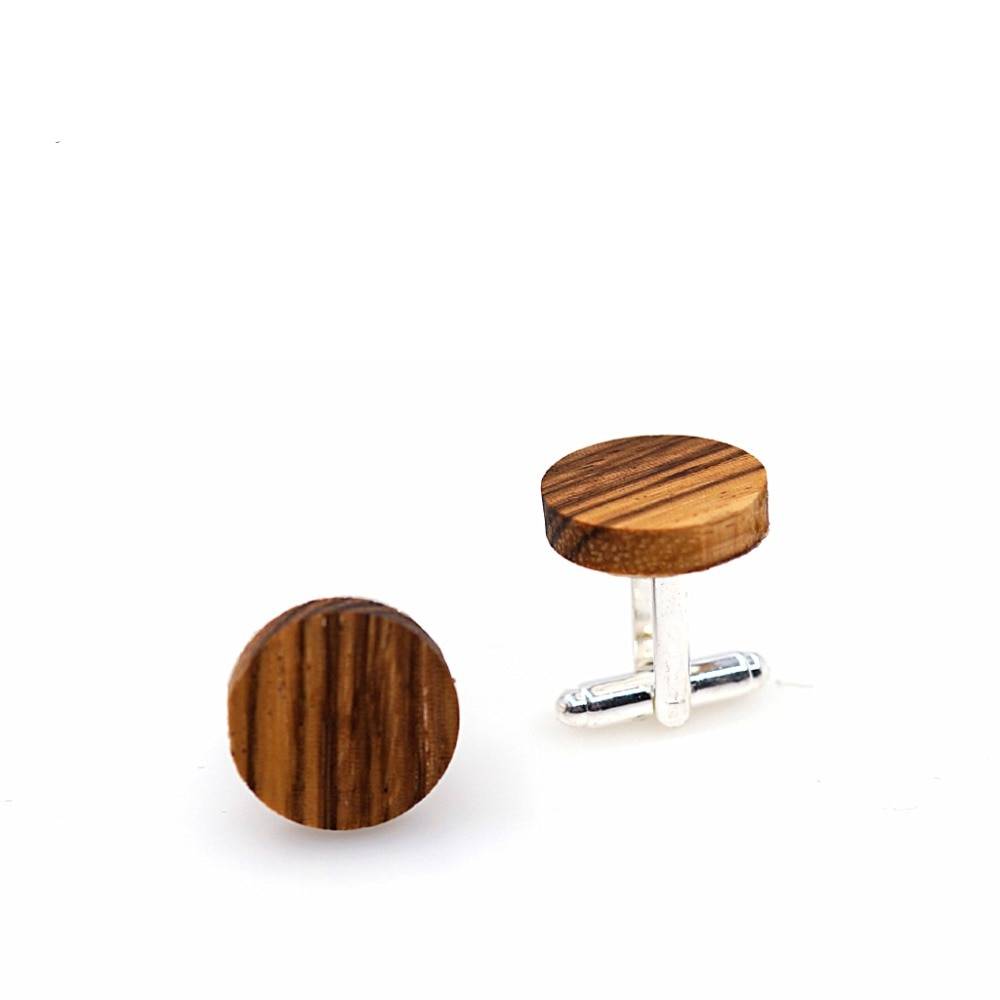 Men's Fashion Round Wooden Cufflinks