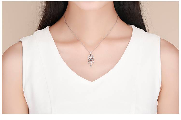 Women's Boho Dream Catcher Shaped Pendant Necklace