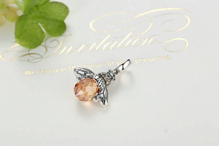 Women's 925 Sterling Stylish Silver Bee Shaped Pendant