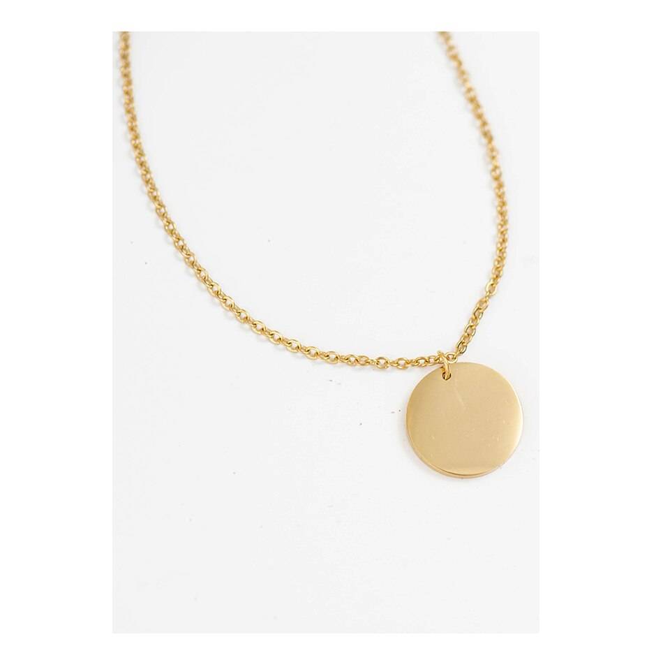 Gold Stainless Steel Women's Pendant Necklace