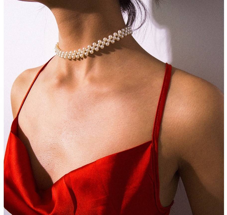 Women's Pearl Choker Necklace