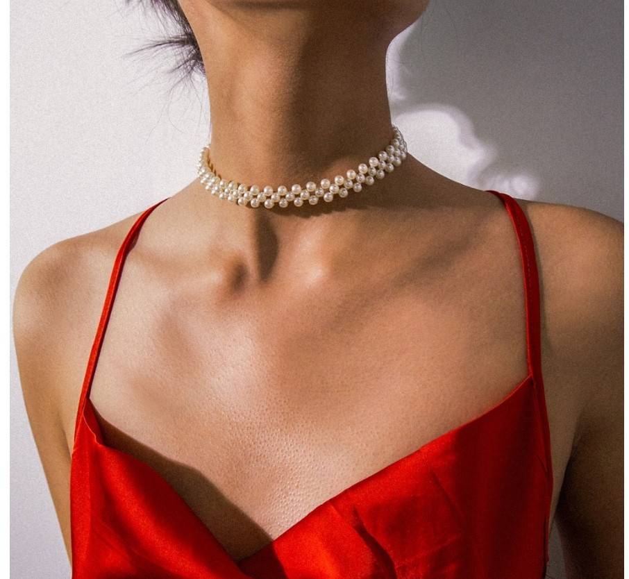 Women's Pearl Choker Necklace