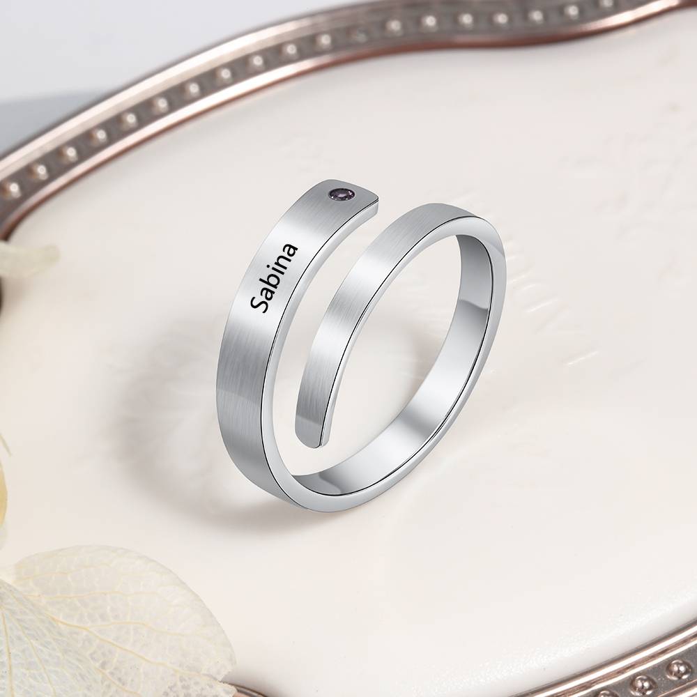 Personalized Spiral Stainless Steel Ring