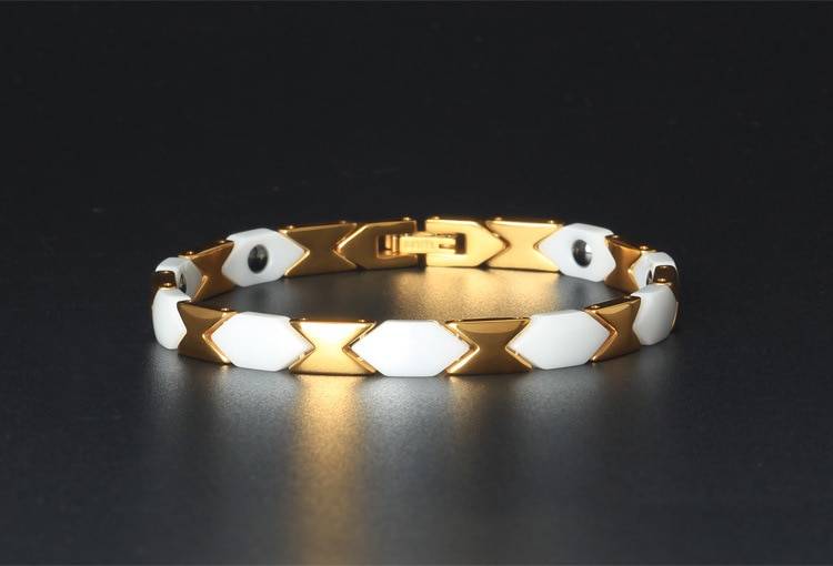 Ceramic and Stainless Steel Rhombus Bracelet