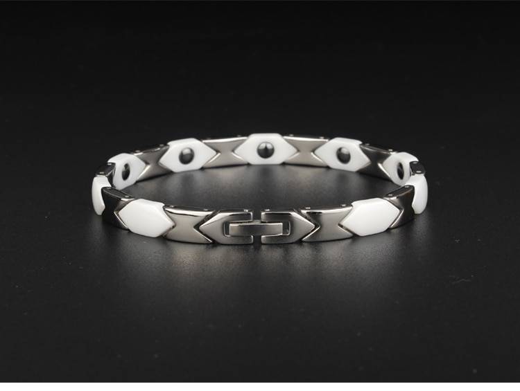 Ceramic and Stainless Steel Rhombus Bracelet