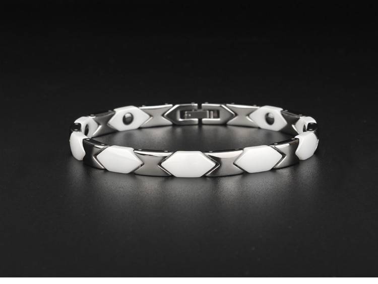 Ceramic and Stainless Steel Rhombus Bracelet