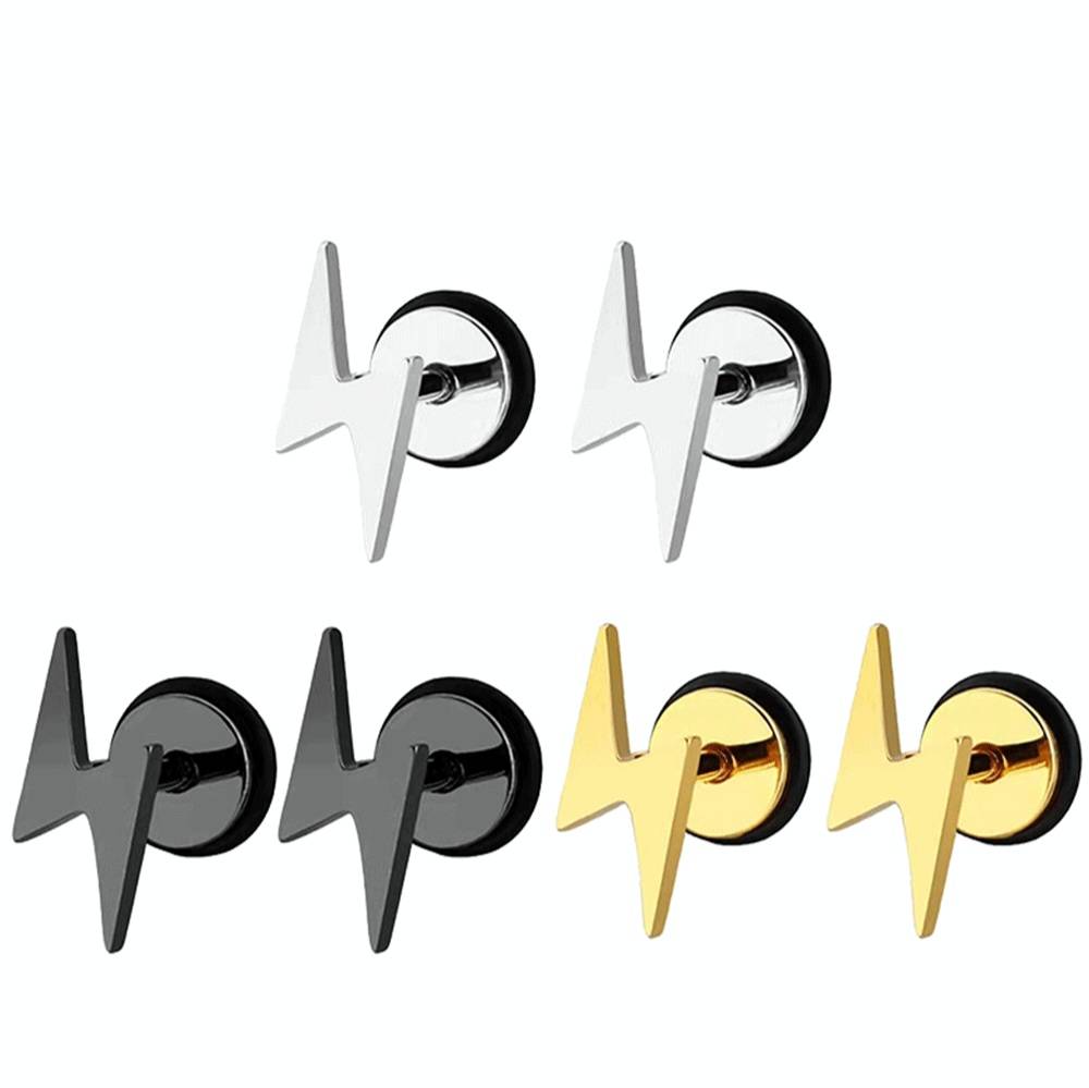 Classic Lightning Shaped Stud Earrings Earrings Earrings Men Jewelry Women Jewelry 