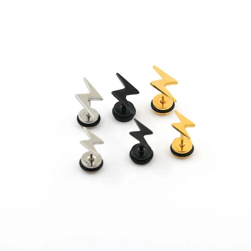 Classic Lightning Shaped Stud Earrings Earrings Earrings Men Jewelry Women Jewelry 