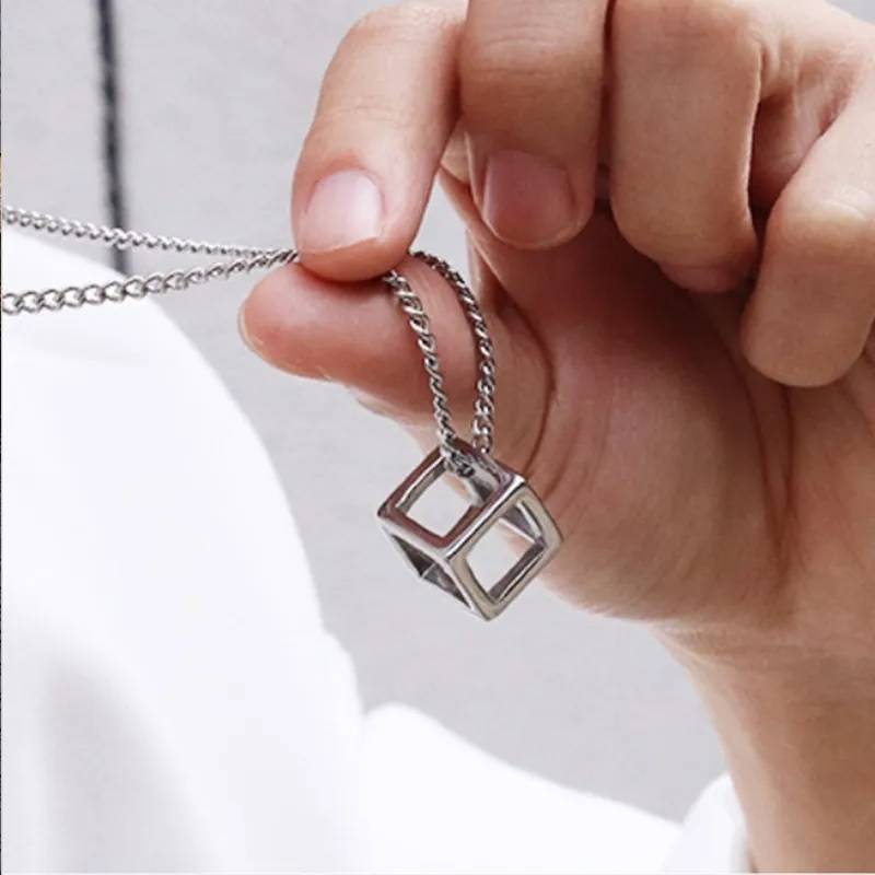 Men's Cube Necklace Men Jewelry Necklaces 