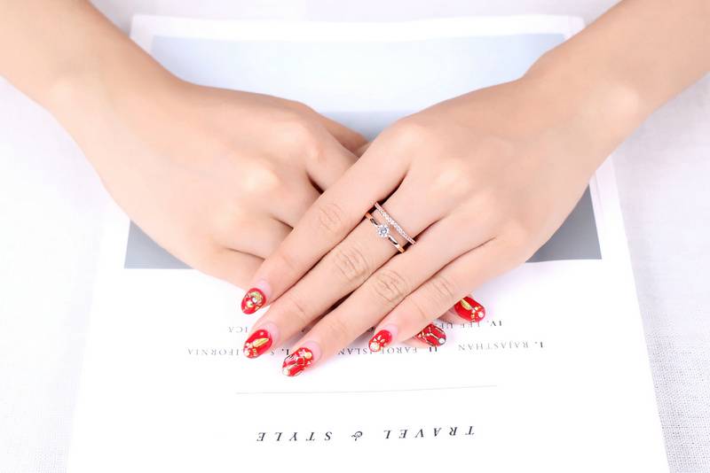 Women's Cubic Zirconia Double Open Ring Rings Women Jewelry 