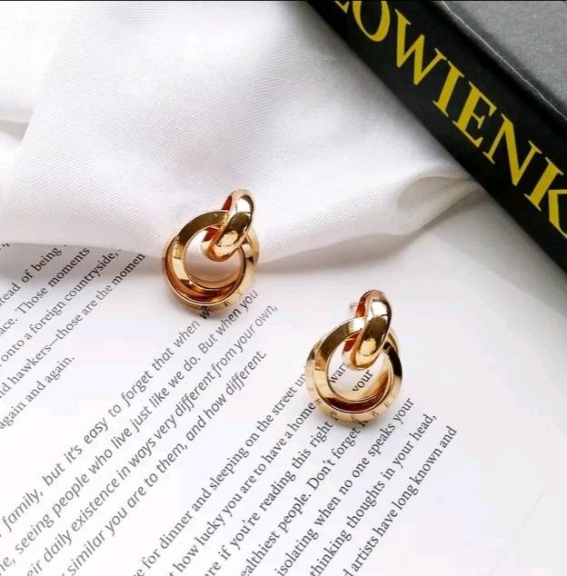 Women's Double Knots Gold Plated Hoop Earrings Best Sellers Earrings Women Jewelry 
