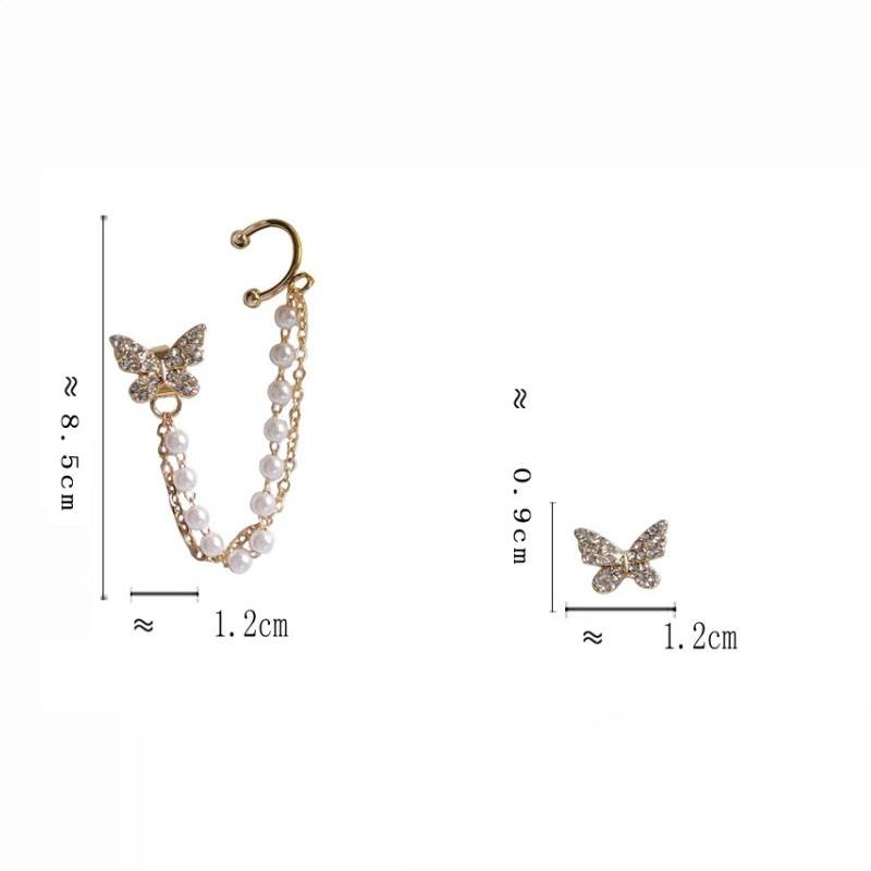 Women's Cubic Zirconia Pearls Butterfly Stud Earrings Earrings Women Jewelry 