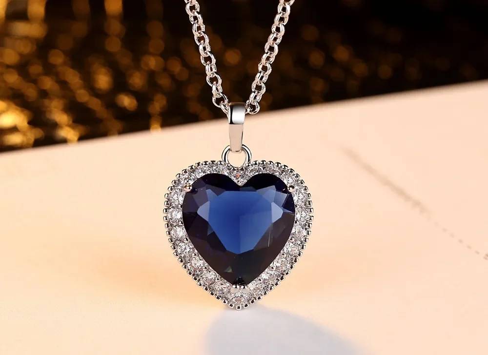 Women's Heart of Ocean Style Pendant Necklace Necklaces Women Jewelry 