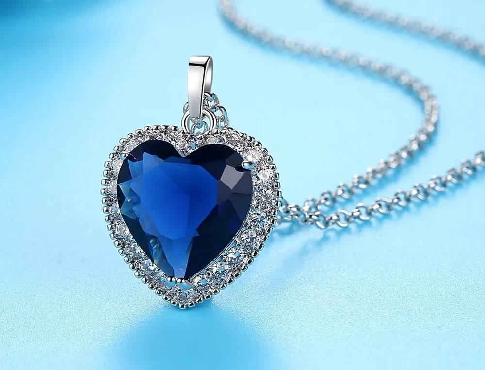 Women's Heart of Ocean Style Pendant Necklace Necklaces Women Jewelry 