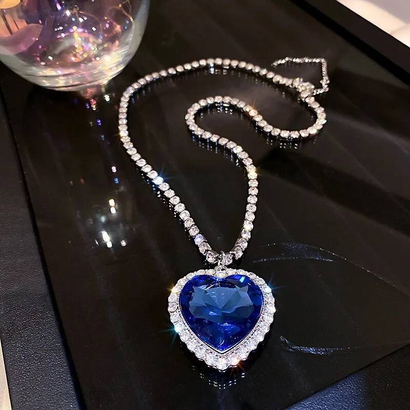 Women's Heart of Ocean Style Pendant Necklace Necklaces Women Jewelry 