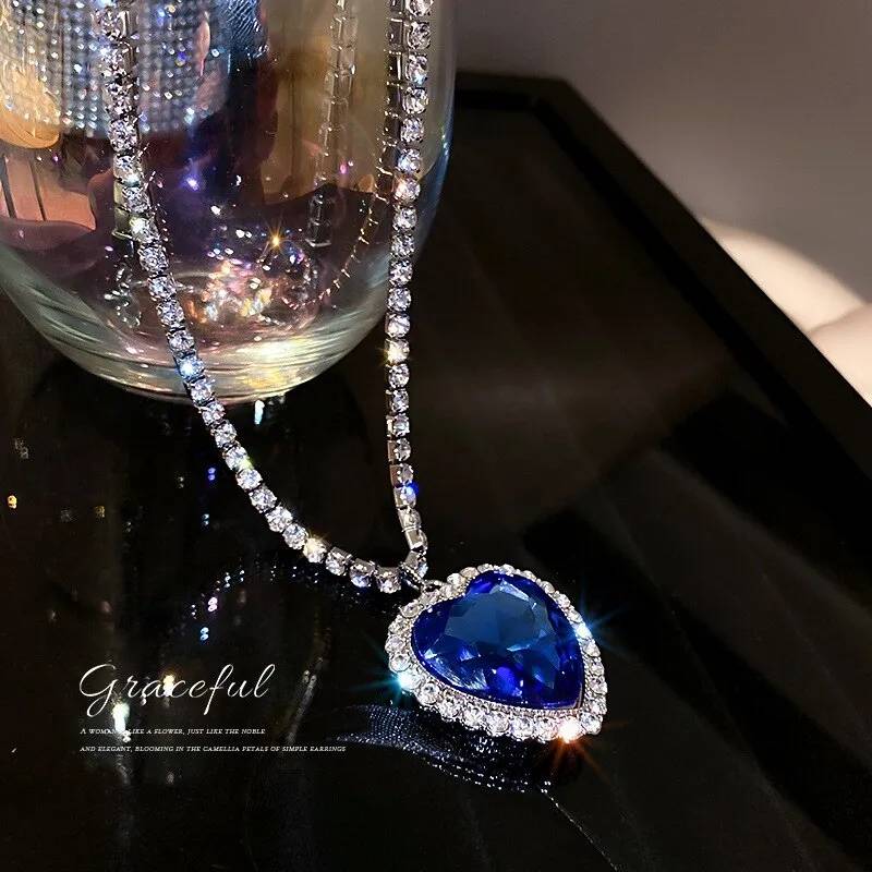 Women's Heart of Ocean Style Pendant Necklace Necklaces Women Jewelry 
