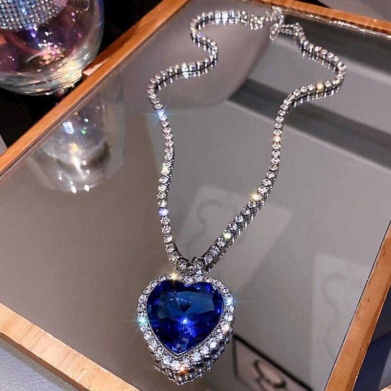 Women's Heart of Ocean Style Pendant Necklace Necklaces Women Jewelry 