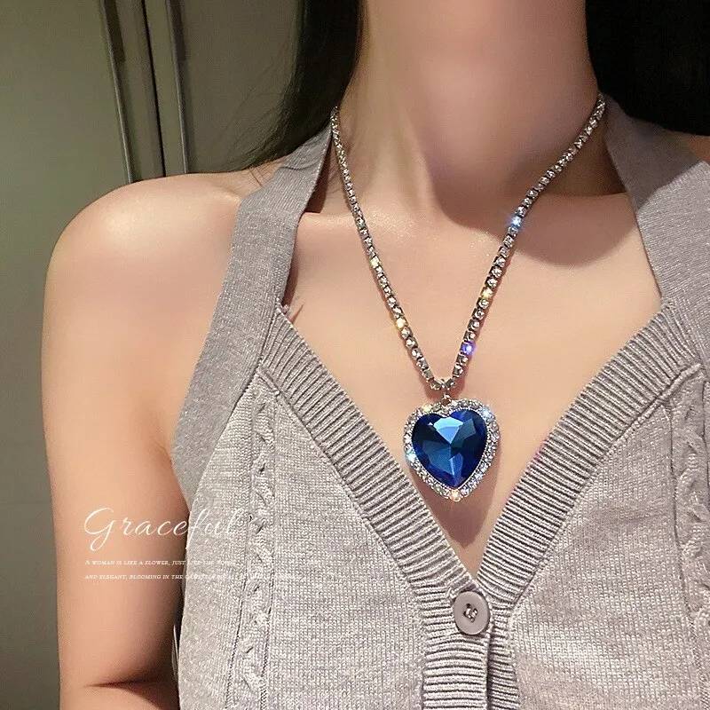 Women's Heart of Ocean Style Pendant Necklace Necklaces Women Jewelry 