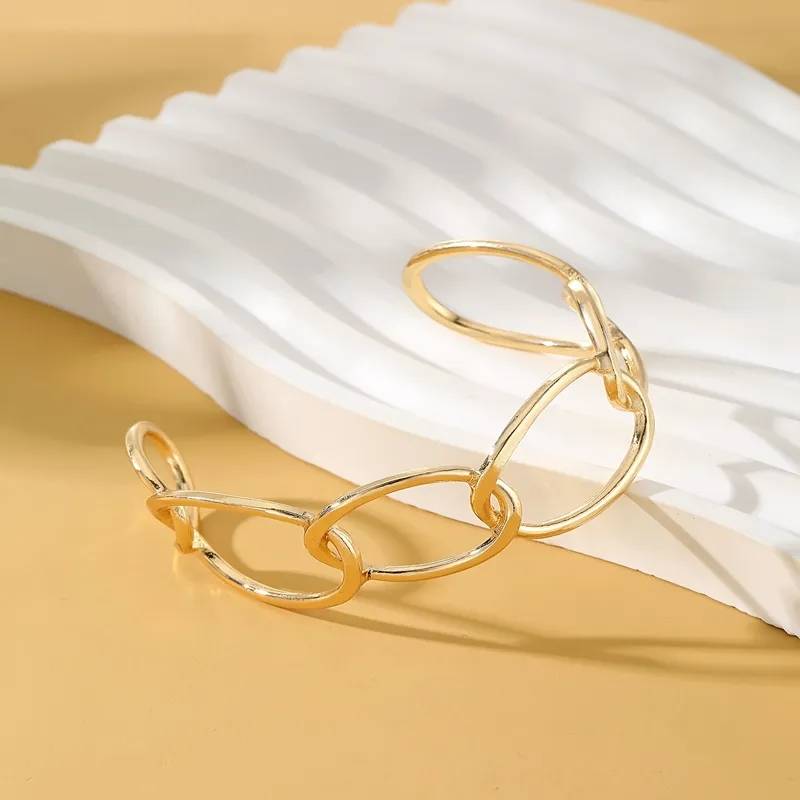 Adjustable Curb Link Oval Cuff Bangle Bracelets & Bangles Women Jewelry 