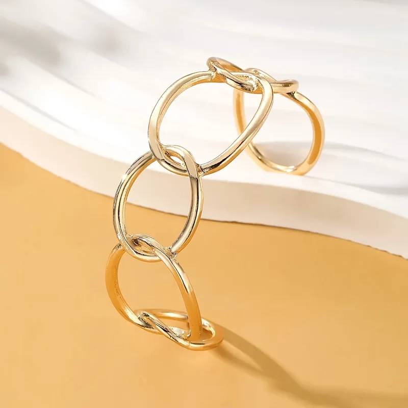 Adjustable Curb Link Oval Cuff Bangle Bracelets & Bangles Women Jewelry 