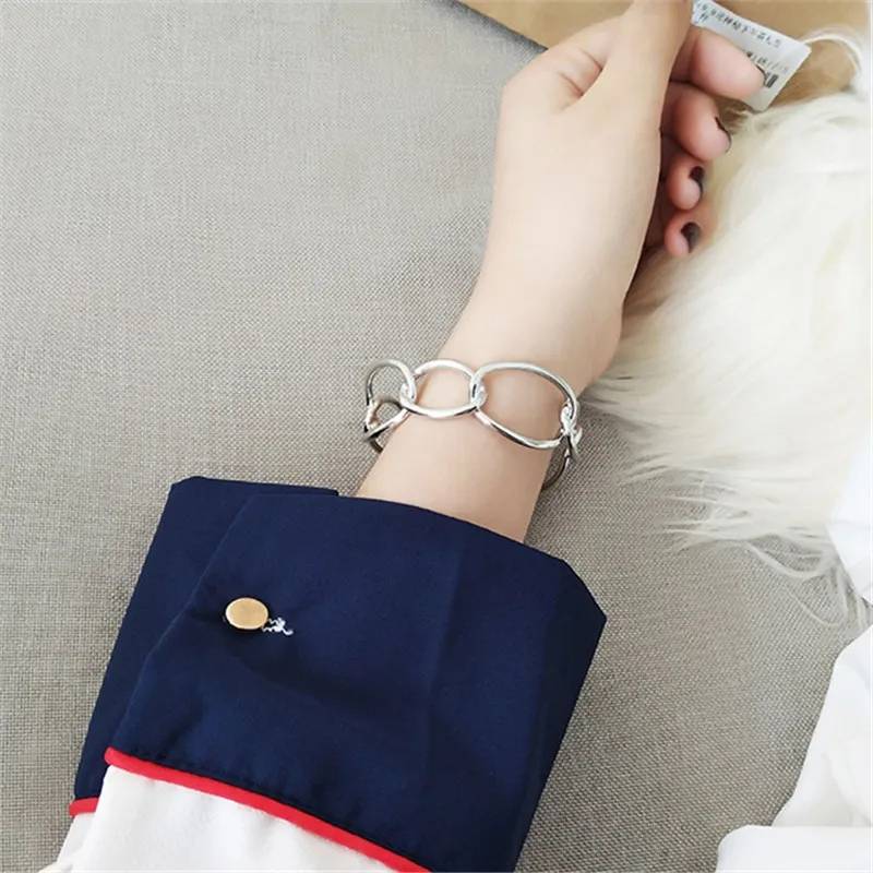 Adjustable Curb Link Oval Cuff Bangle Bracelets & Bangles Women Jewelry 