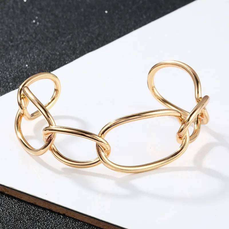 Adjustable Curb Link Oval Cuff Bangle Bracelets & Bangles Women Jewelry 