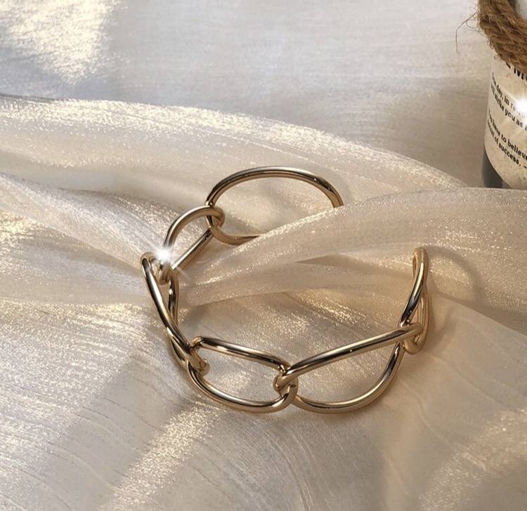 Adjustable Curb Link Oval Cuff Bangle Bracelets & Bangles Women Jewelry 