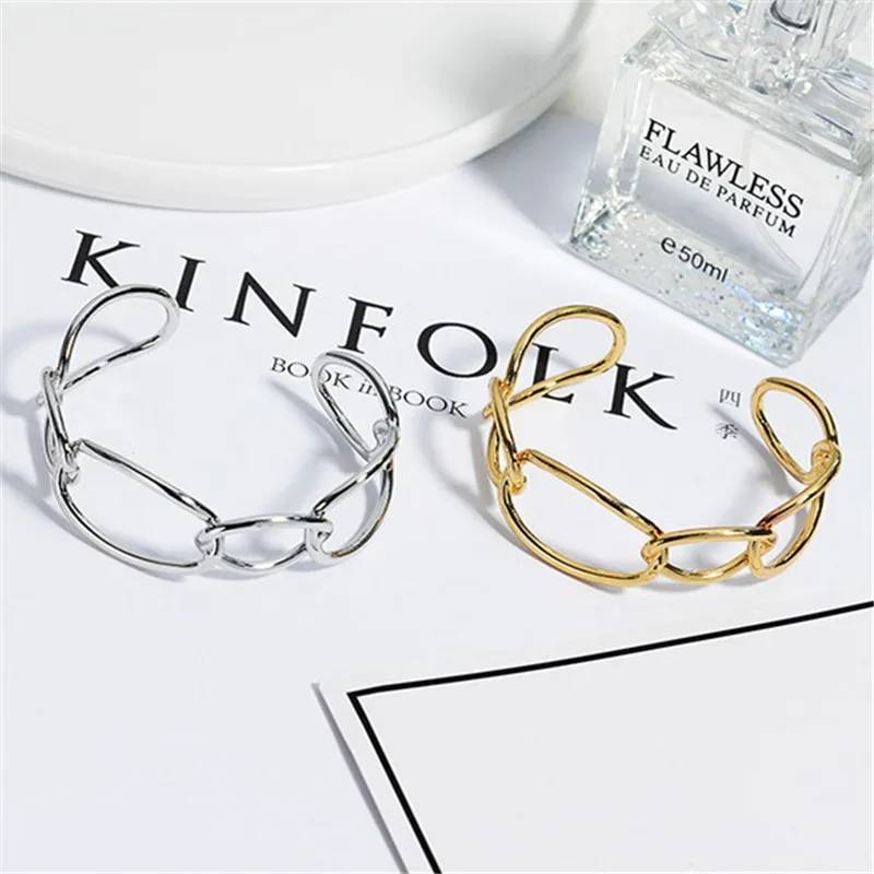 Adjustable Curb Link Oval Cuff Bangle Bracelets & Bangles Women Jewelry 