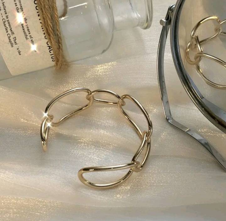 Adjustable Curb Link Oval Cuff Bangle Bracelets & Bangles Women Jewelry 