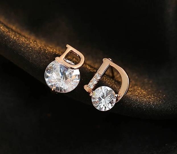 Letter D Asymmetry Earrings for Women Earrings Women Jewelry 