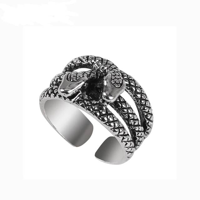 Realistic Rattlesnake Cobra Double Heads Snake Ring - Jewelry Reimagine