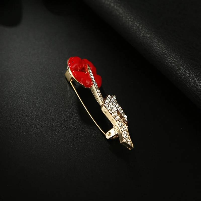 Women Hush Shhh Finger Enamel Rhinestones Brooch Brooches & Pins Women Jewelry 