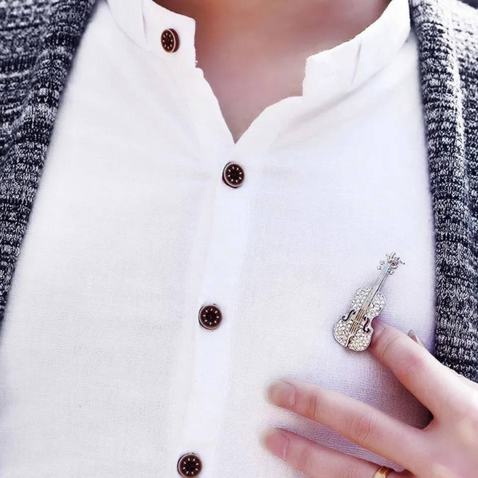 Trendy Women Violin Brooch Pin Brooches & Pins New Arrivals Women Jewelry 