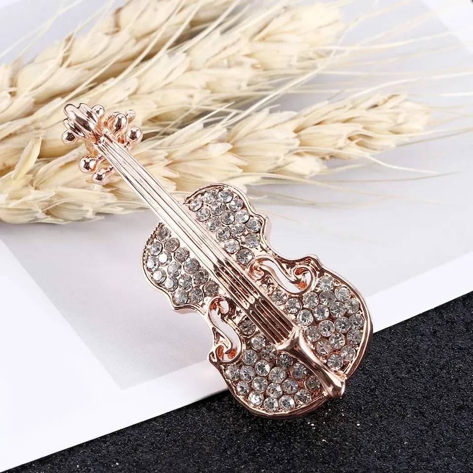 Trendy Women Violin Brooch Pin Brooches & Pins New Arrivals Women Jewelry 