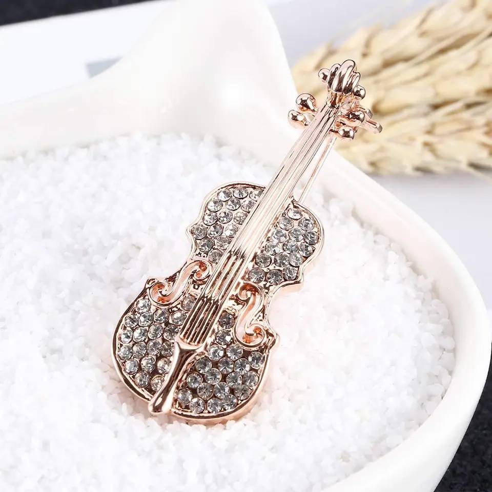 Trendy Women Violin Brooch Pin Brooches & Pins New Arrivals Women Jewelry 