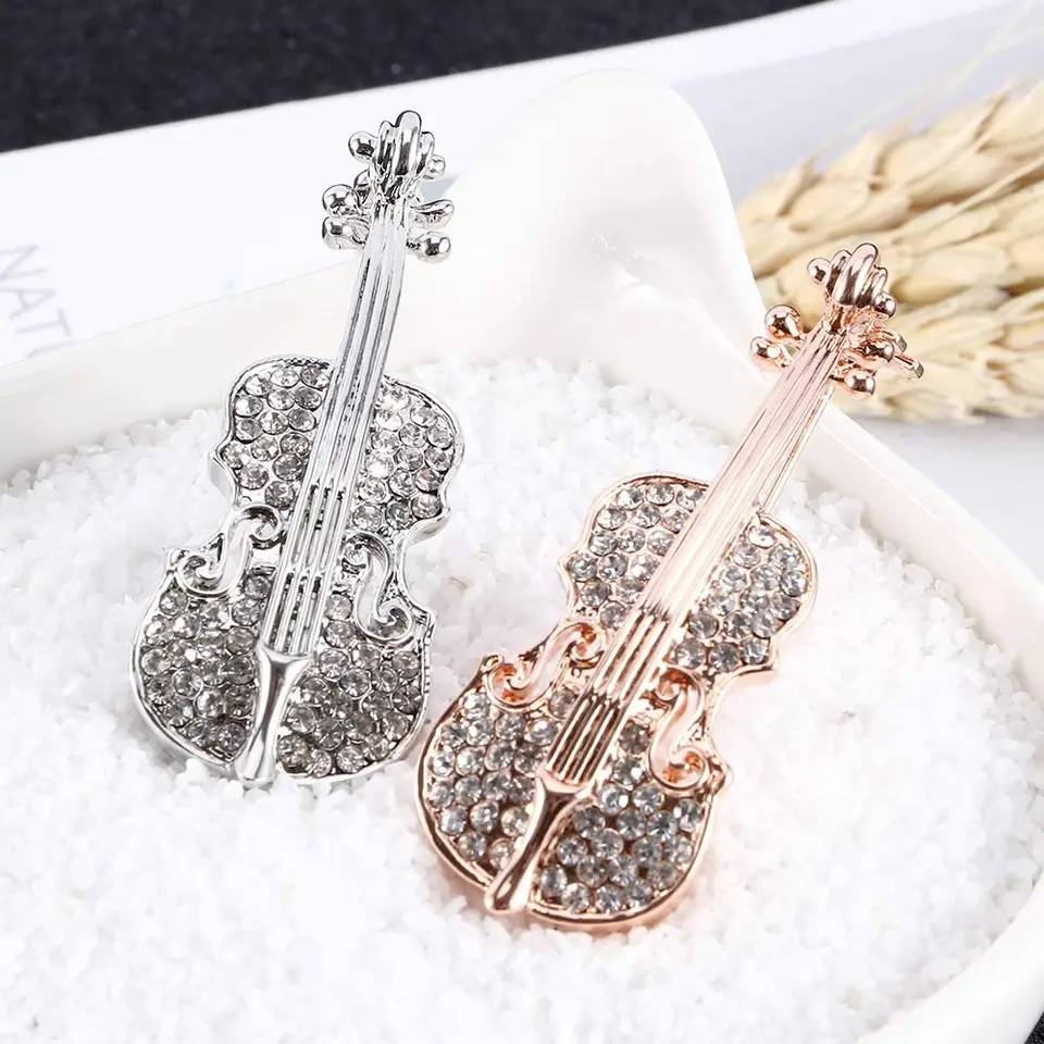 Trendy Women Violin Brooch Pin Brooches & Pins New Arrivals Women Jewelry 