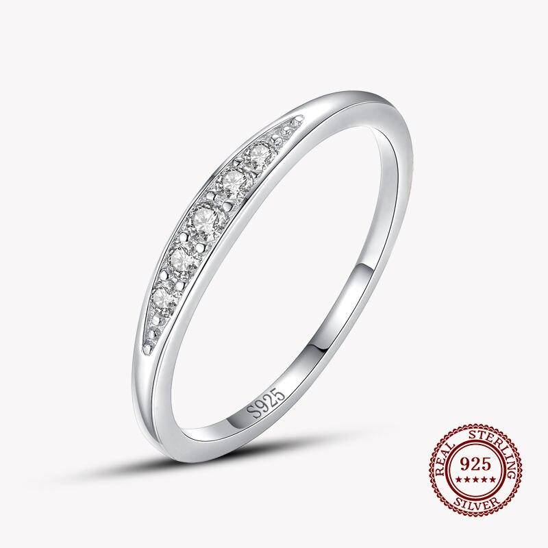 Silver Zircon Minimalist Ring for Women