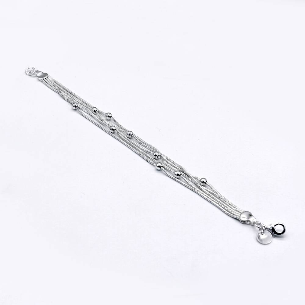 Silver Beads Snake Chain Bracelet Bracelets & Bangles Women Jewelry 