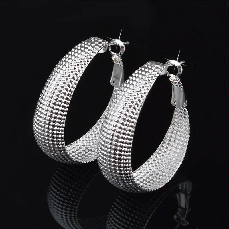 Silver Semi-sphere Beads Earrings Earrings Women Jewelry 