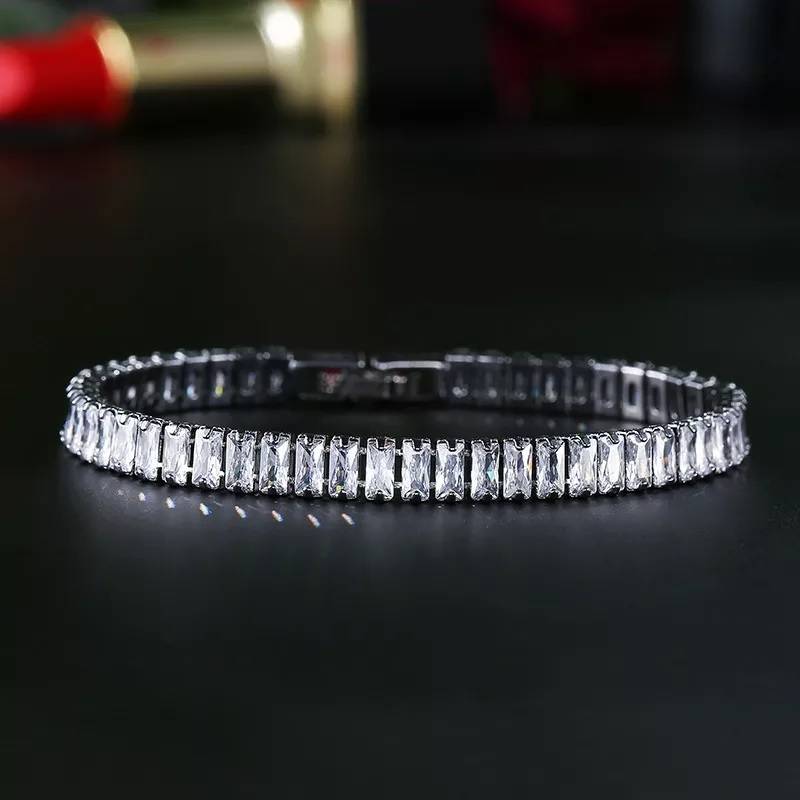 925 Sterling Silver Cubic Zircon Bridal Bracelet Bracelets & Bangles Wedding & Engagement Jewelry Women Jewelry 
