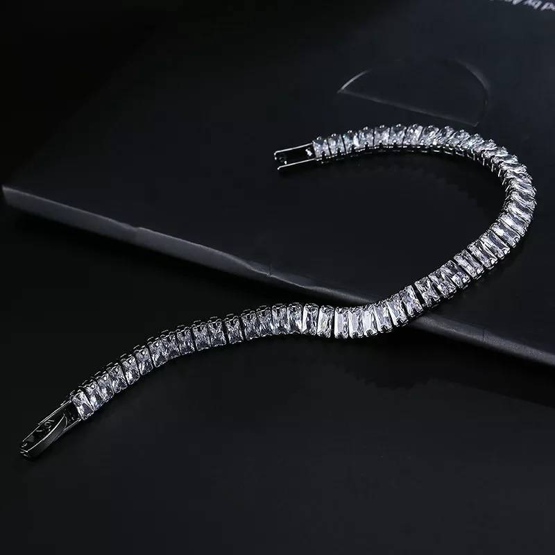 925 Sterling Silver Cubic Zircon Bridal Bracelet Bracelets & Bangles Wedding & Engagement Jewelry Women Jewelry 