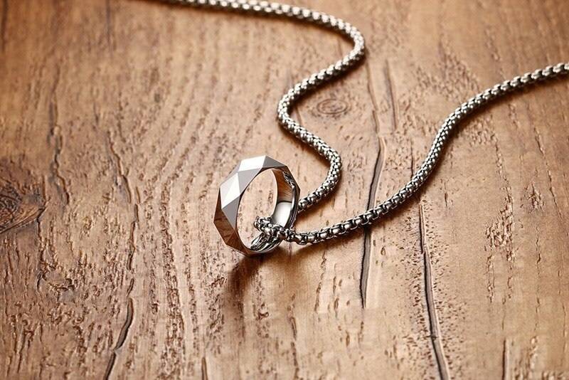 Faceted Beveled Edges Tungsten Carbide Wedding Band for Men Men Jewelry New Arrivals Rings Wedding & Engagement Jewelry 