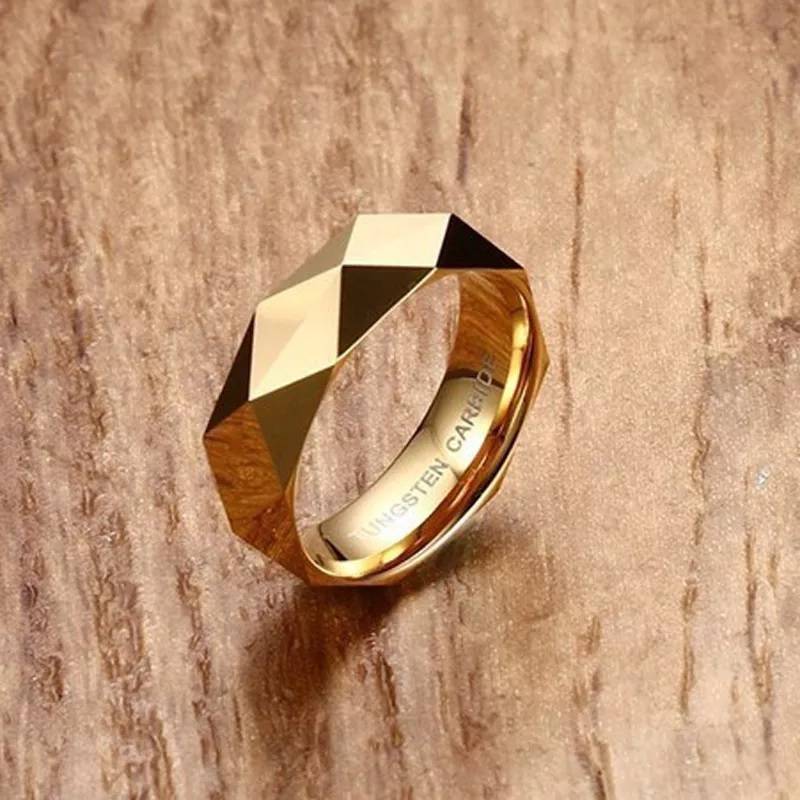 Faceted Beveled Edges Tungsten Carbide Wedding Band for Men Men Jewelry New Arrivals Rings Wedding & Engagement Jewelry 