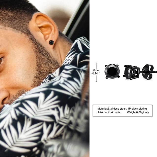 Men's Stud Earrings - Featuring Triangle Pierced Stud Earrings Earrings Men Jewelry New Arrivals 