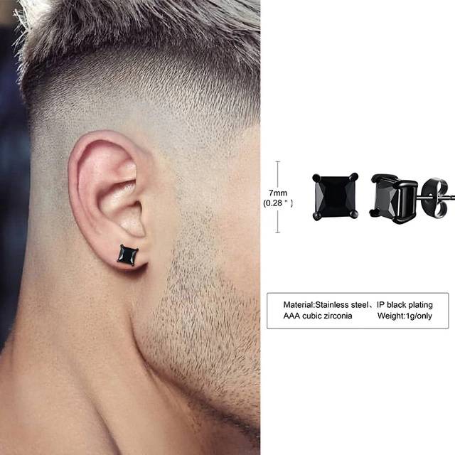 Men's Stud Earrings - Featuring Triangle Pierced Stud Earrings Earrings Men Jewelry New Arrivals 