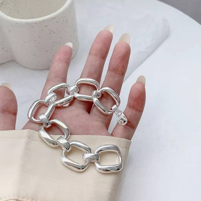 Thick Hollow Link Chains Bracelet Bracelets & Bangles New Arrivals Women Jewelry 