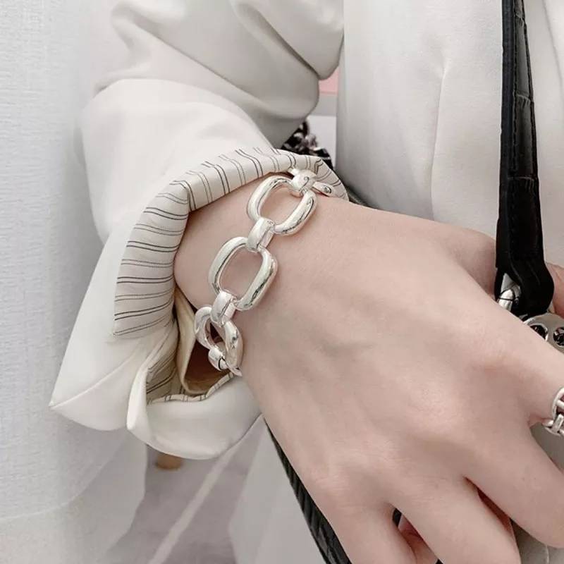 Thick Hollow Link Chains Bracelet Bracelets & Bangles New Arrivals Women Jewelry 