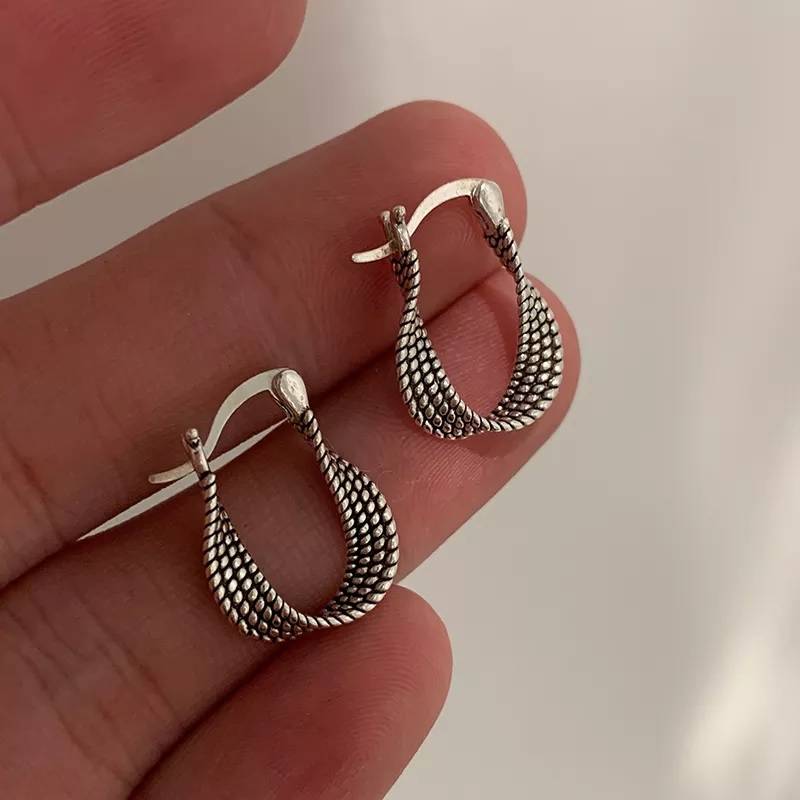 Twisted Winding Scales Waterdrop Stud Earrings Earrings Women Jewelry 