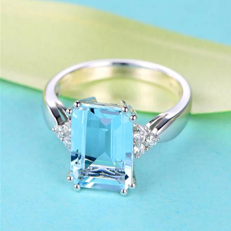 925 Sterling Silver Aquamarine Gemstone Ring