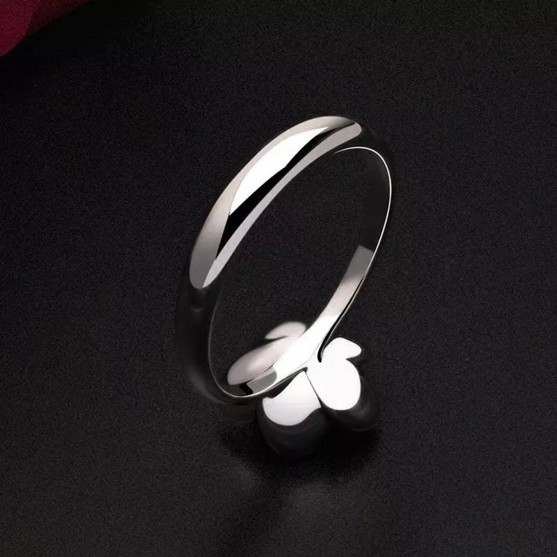 925 Sterling Silver Black Rose Flower Zircon Ring Rings Women Jewelry 